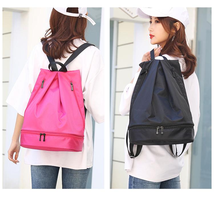 Waterproof Backpack With Separate Drawstring Pockets