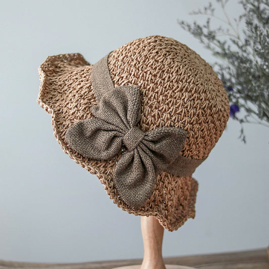 Retro Summer Bow Dome Outdoor Travel Beach Hat