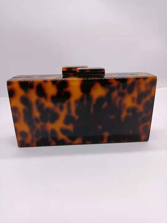 Amber Akryltaske Leopardprint Festclutch
