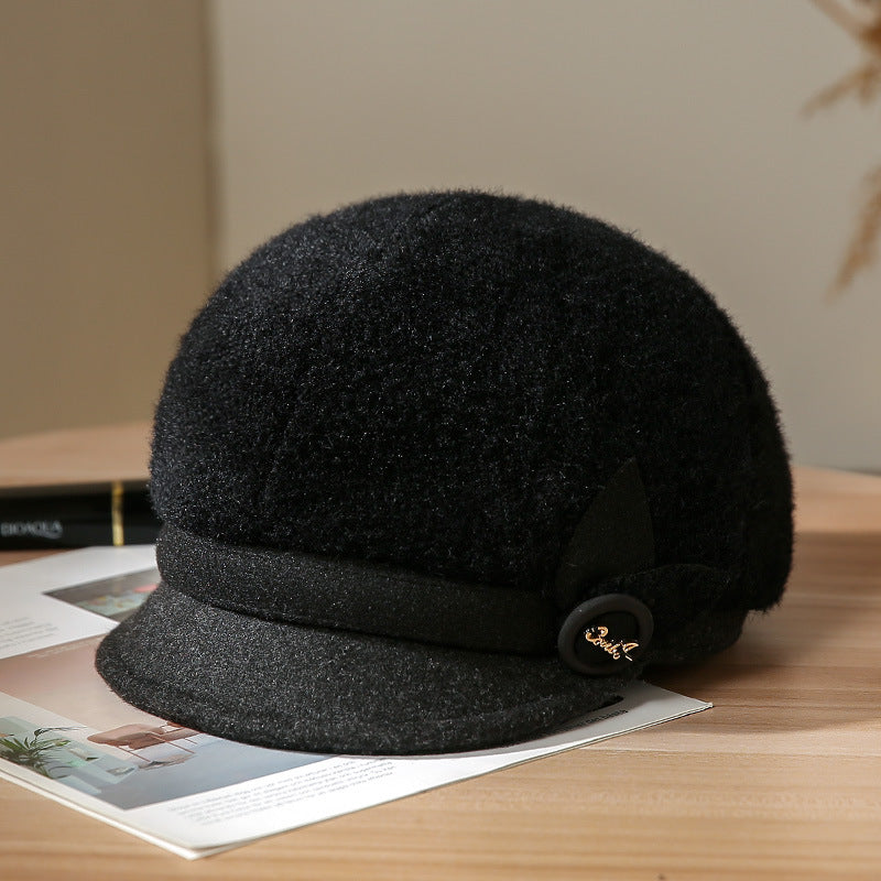Peaked Cap Beret Women's Earflaps Thickened