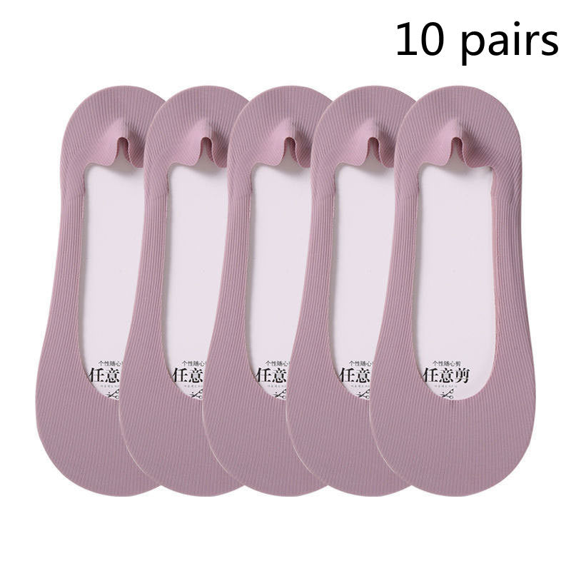 Boat Socks Women's Thin Shallow Mouth Invisible Socks Spring And Summer Striped Women's Boat Socks
