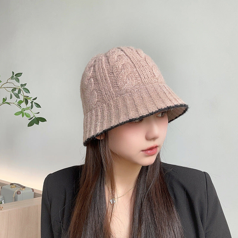 Women's Autumn And Winter New Lamb Wool Bucket Hat