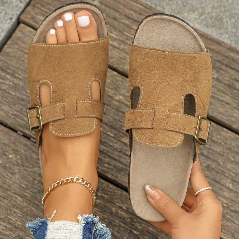 Plus Size Suede Belt Buckle Women's Shoes Platform