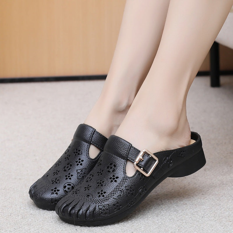 Slippers Semi-toe Box Home Women's Outer Platform Sandals