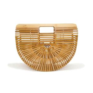 Bambusvævet taske Rattan Kreativ strandhåndtaske til kvinder