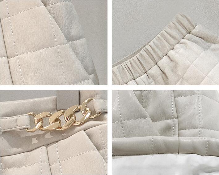 Women's Autumn And Winter Casual Fashionable Loose Leather Shorts