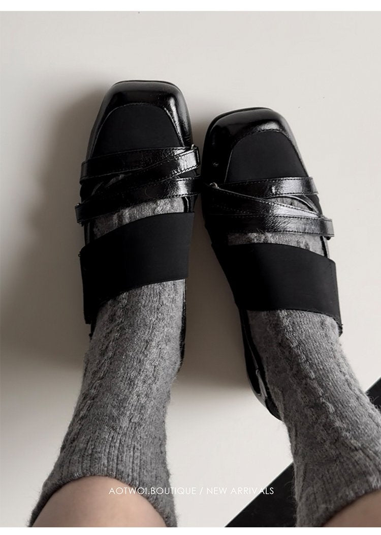 Franske Ballerinasko i Ægte Læder til Kvinder, Eksklusivt Niche-Design, Moderigtige Sporty Casual Pumps med Lavt Snit
