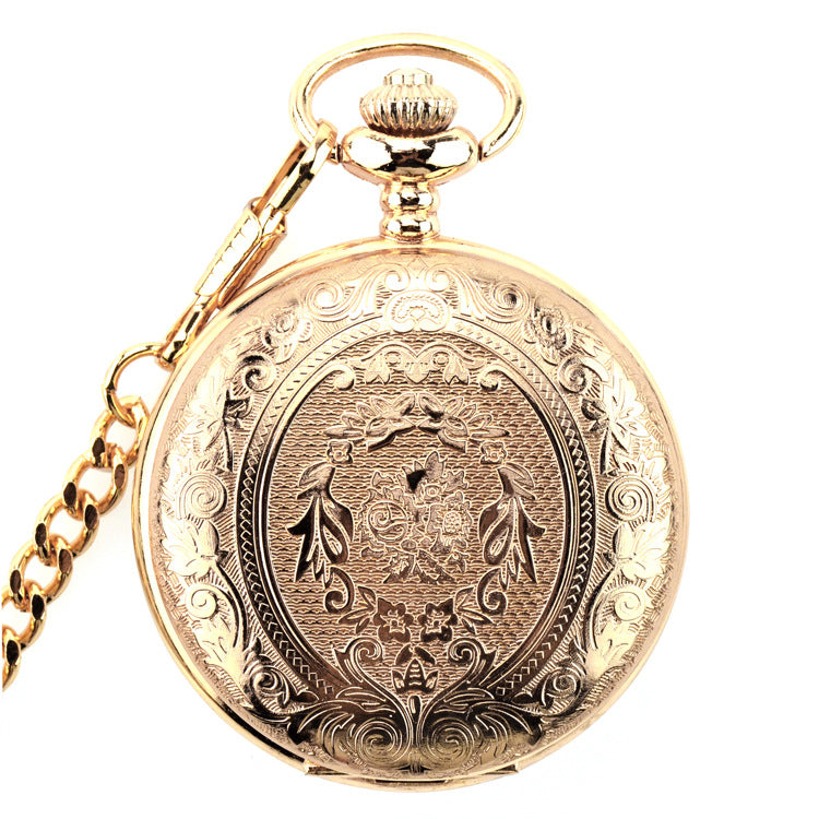 Women's Retro Fashion Flip Hollow Pocket Watch
