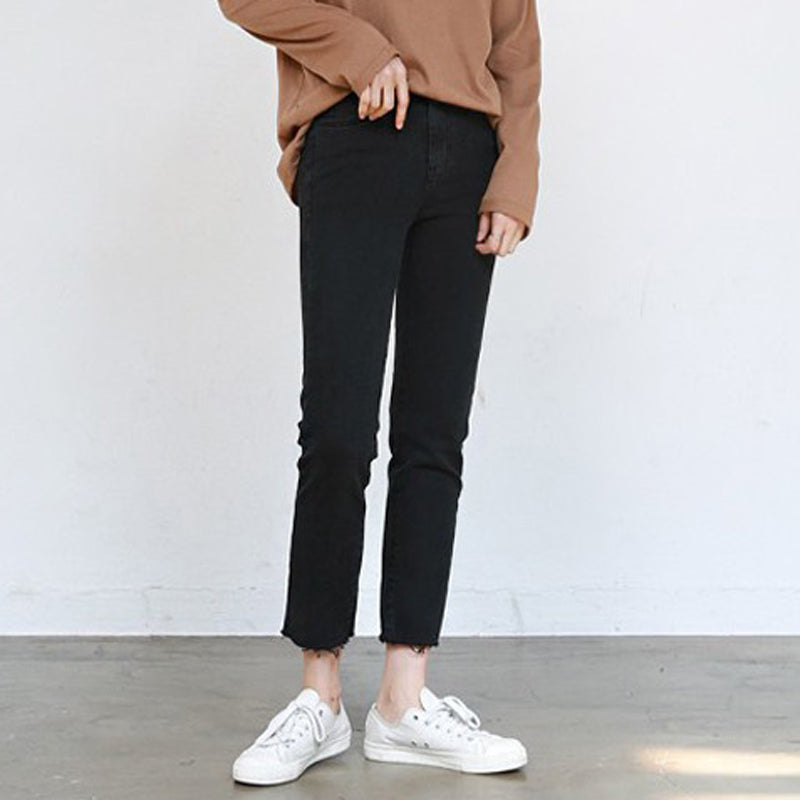 Straight-leg Jeans High-rise Loose Wide-leg Cropped Trousers
