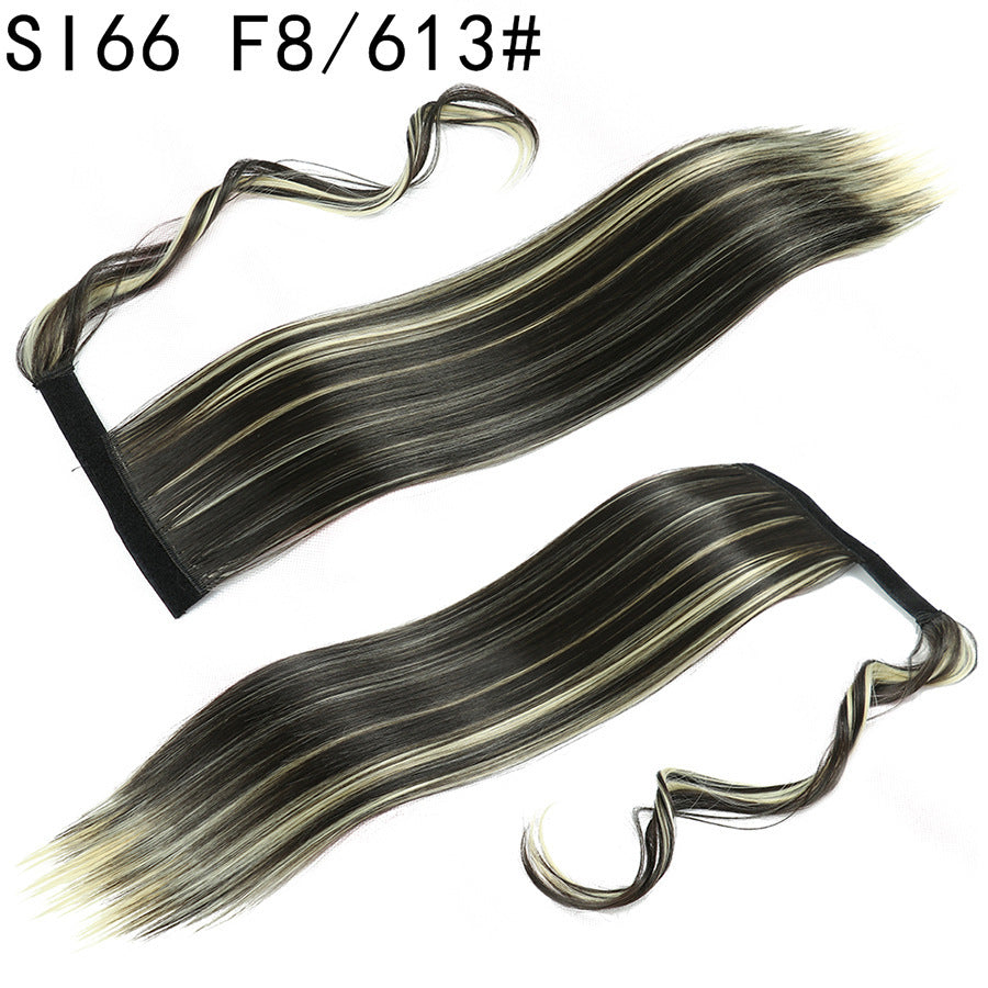 Long Straight Synthetic Wig With Headband For Womens Ponytail