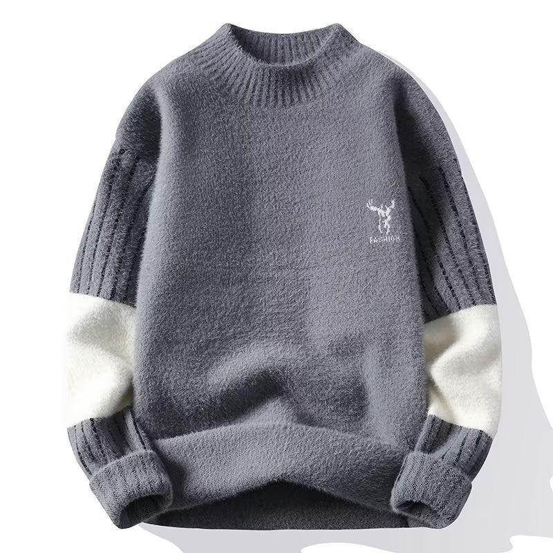 Eksklusiv Fleecforet Halv-rullekrave Sweater til Mænd