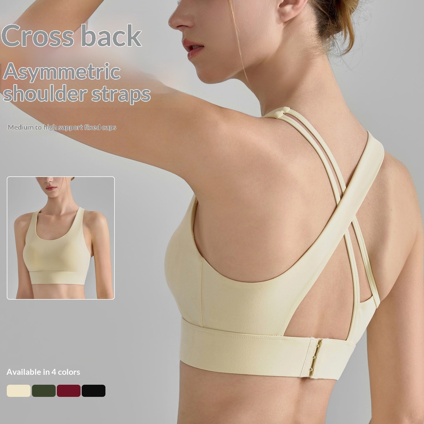 Cross Back Yoga Fixed Cup With Side Support Fitness Vest