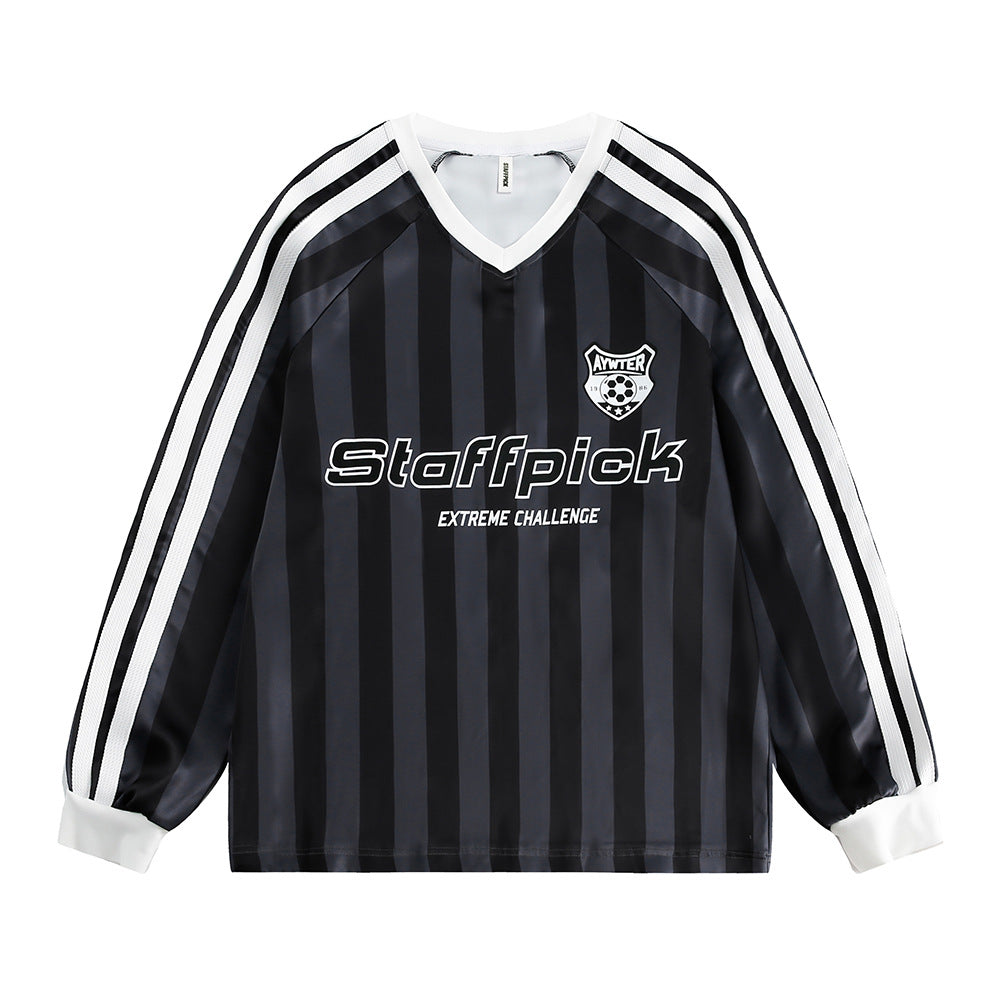 American Sports Loose Men's And Women's Side Striped Top
