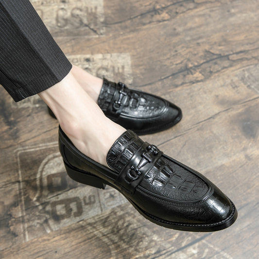 Business Formal Wear Slip-on Leather Shoes 46 Pointed Wedding Groom's Shoes