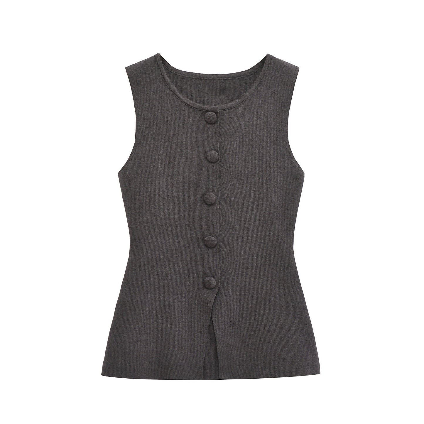 Fashionable Soft Decorated Row Button Vest Top