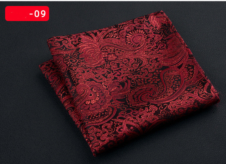 Men's Textured Retro Embroidery Jacquard Square Scarf