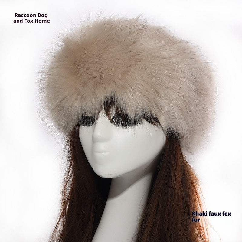 Elastic Faux Fur Fox Fur Headband For Women
