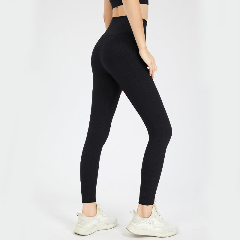 Running Sports Threaded Peach Hip-lifting Yoga Pants
