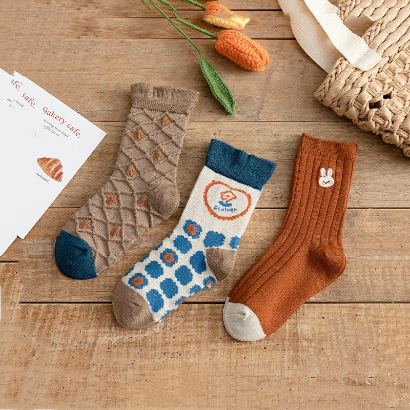 Children's Cartoon Wool Medium Tube Socks