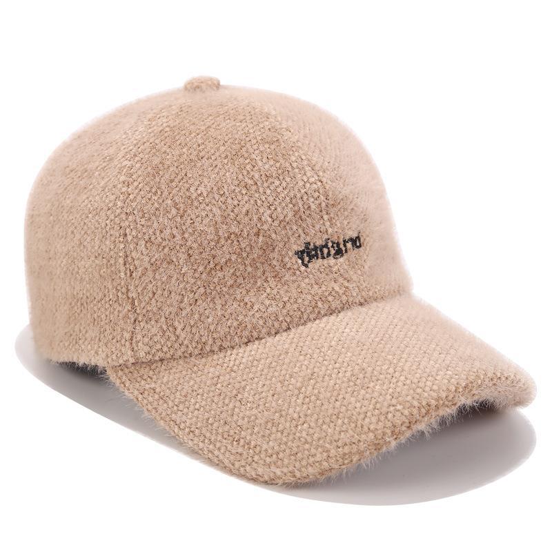 Women's Autumn And Winter Woolen Fabric Warm Letter Embroidery Hat