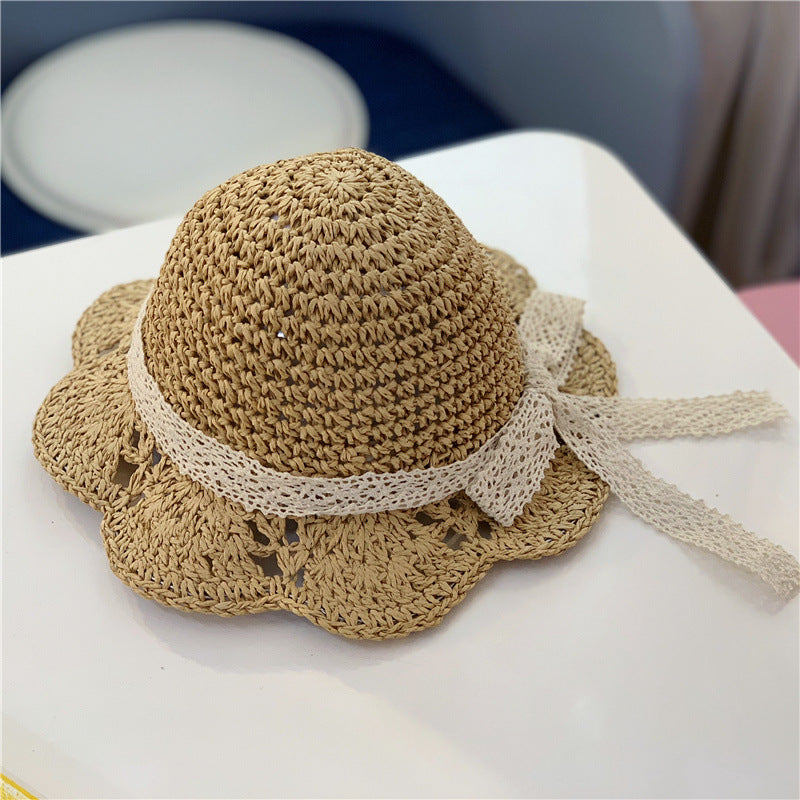 Children's Grass Bow Sunshade Hat