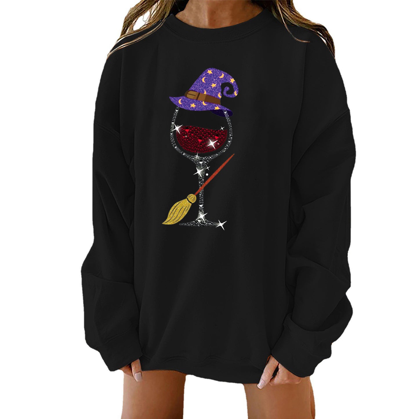 Halloween Kreativt Tema Tryk Løs Sweater