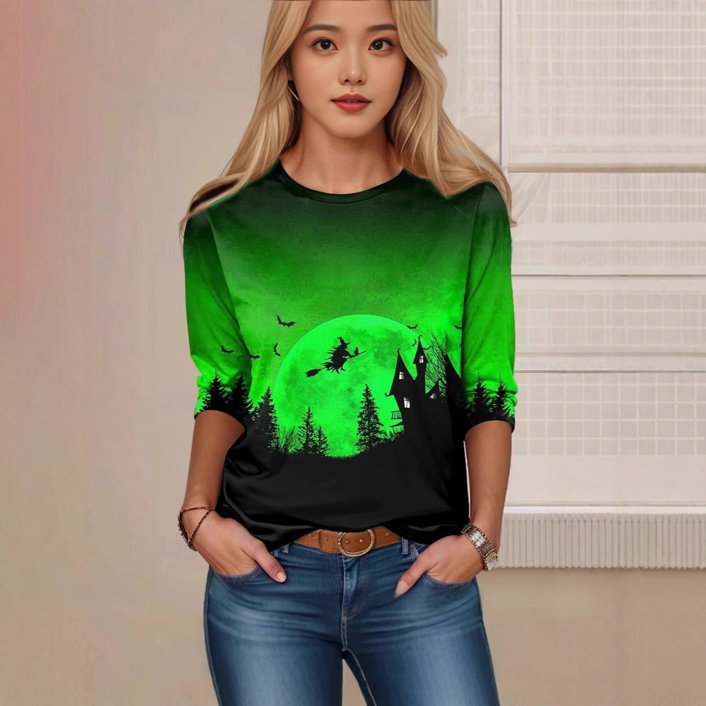 Halloween Style Shirt Printed T-shirt From Europe And America