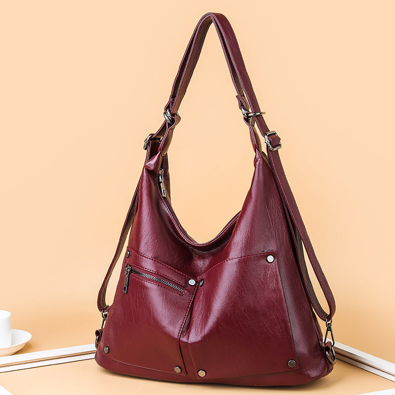 Autumn And Winter New Women's Portable Shoulder Crossbody Soft Surface Large Capacity Bag