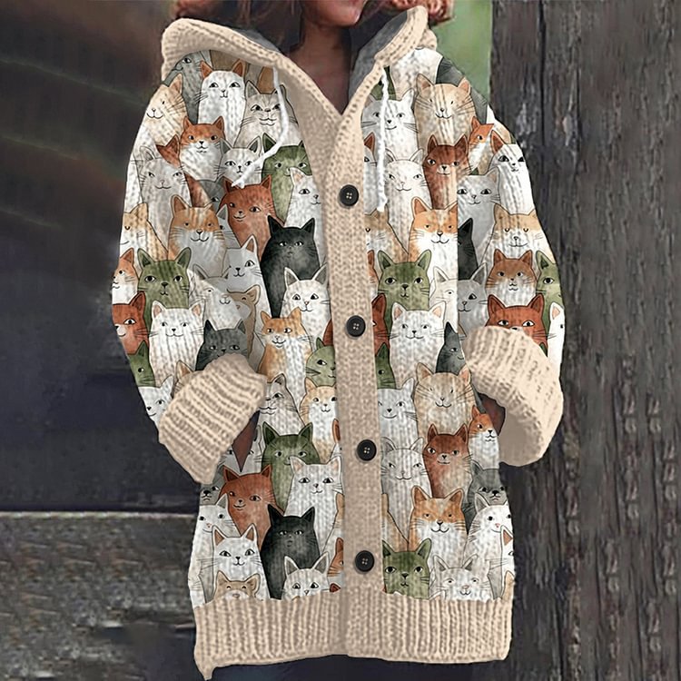 Halloween Animal 3D Printing Casual Design Sense Hooded Sweater Cloak Coat
