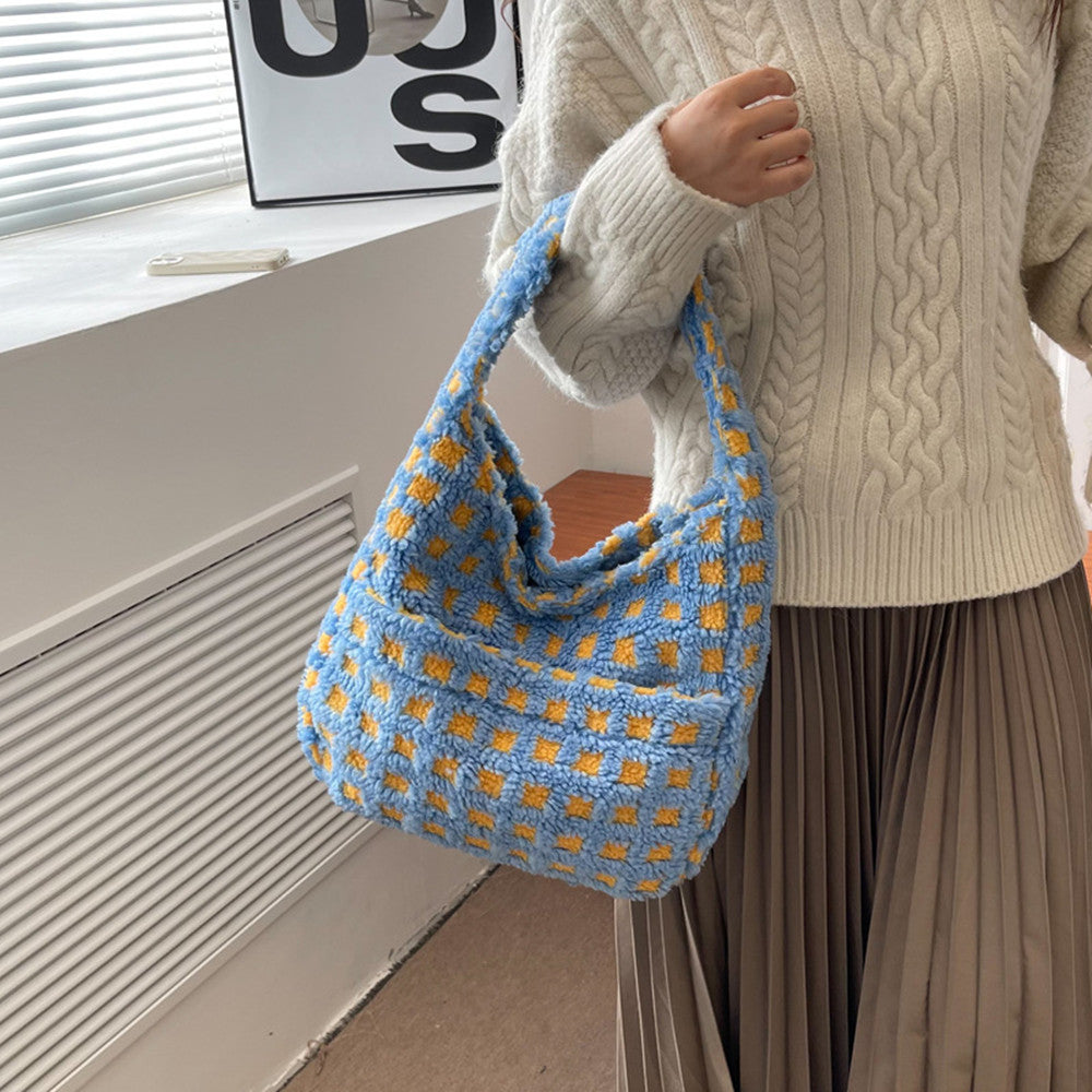 Women's Fashion Commuting Large Capacity Plush Bag