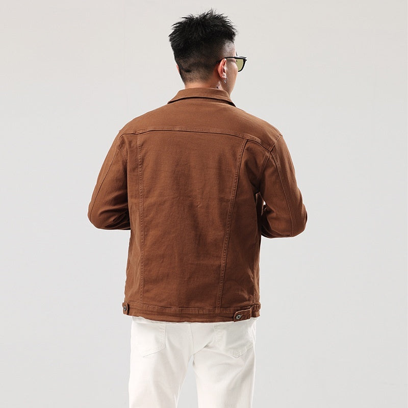 Handsome Korean Style Slim Fit Denim Coat For Men