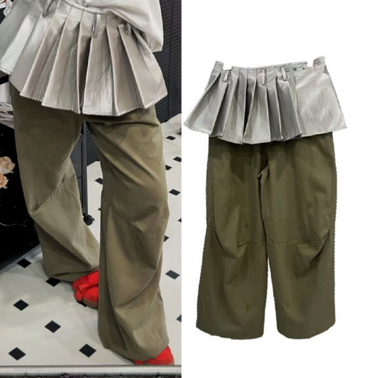 American High Street Hot Girl Workwear Umbrella Pants Loose Wide Leg