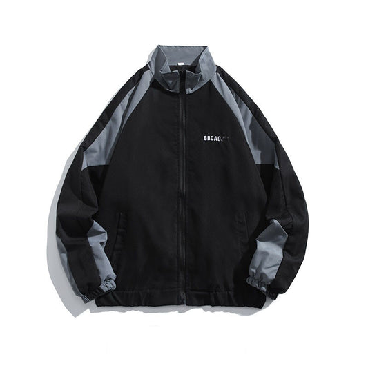 Long Sleeve Standard Jacket New Color Matching Baseball Collar Fashion Men