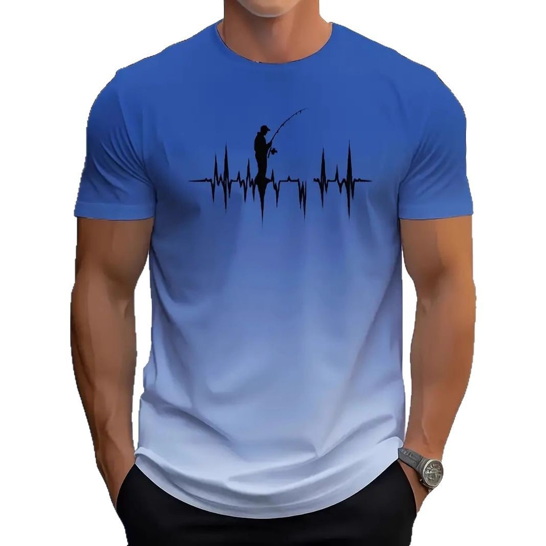 Kortærmet T-shirt til mænd i afslappet high-end stil