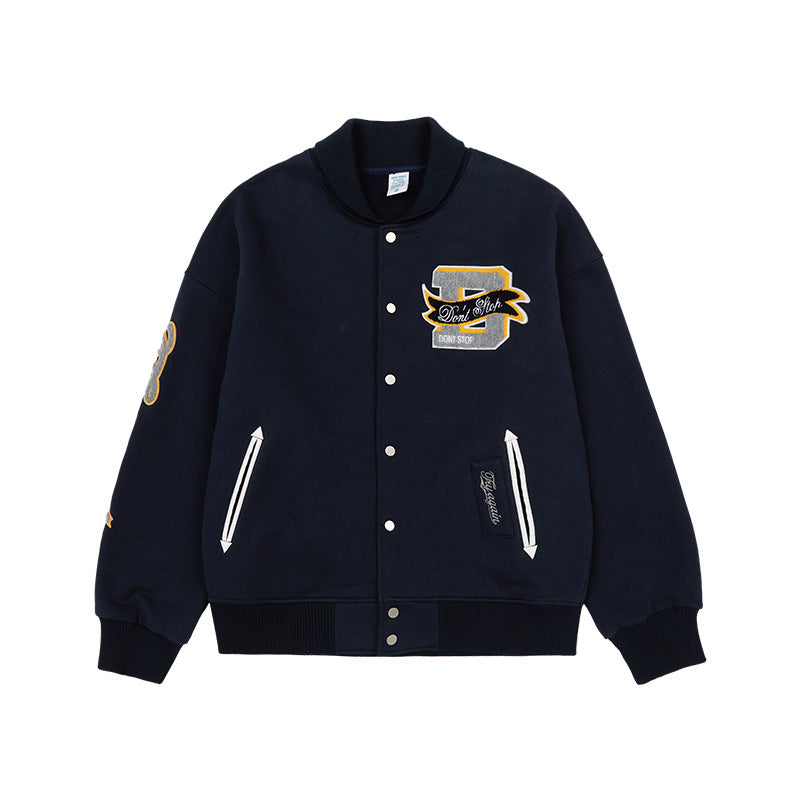 Contrast Patch Embroidery New Coat Jacket Male
