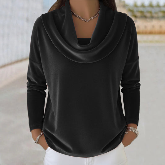AutumnWinter Solid-color Long-sleeve Fashionable Velvet Wide-cut Top