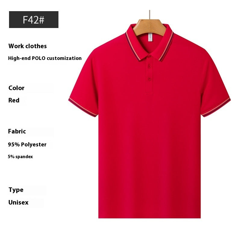 Mænds Business Polo T-shirt i sommer-issilke med perler