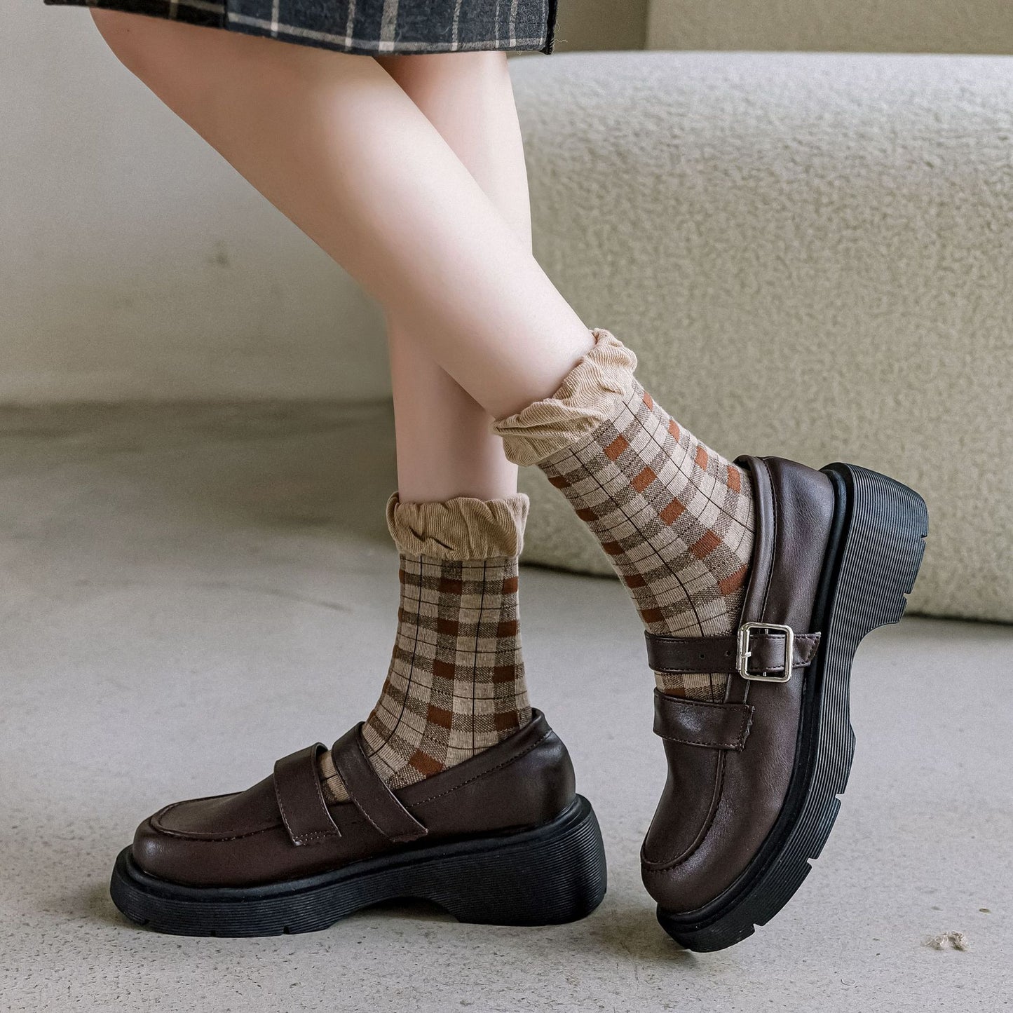 Cute Lace Rhombus Preppy Stockings