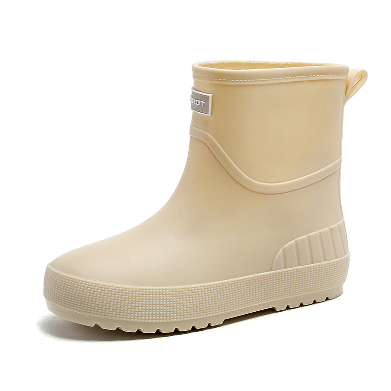 Mid-calf Women's Stylish Water Shoes Outdoor Non-slip Adult Rain Boots