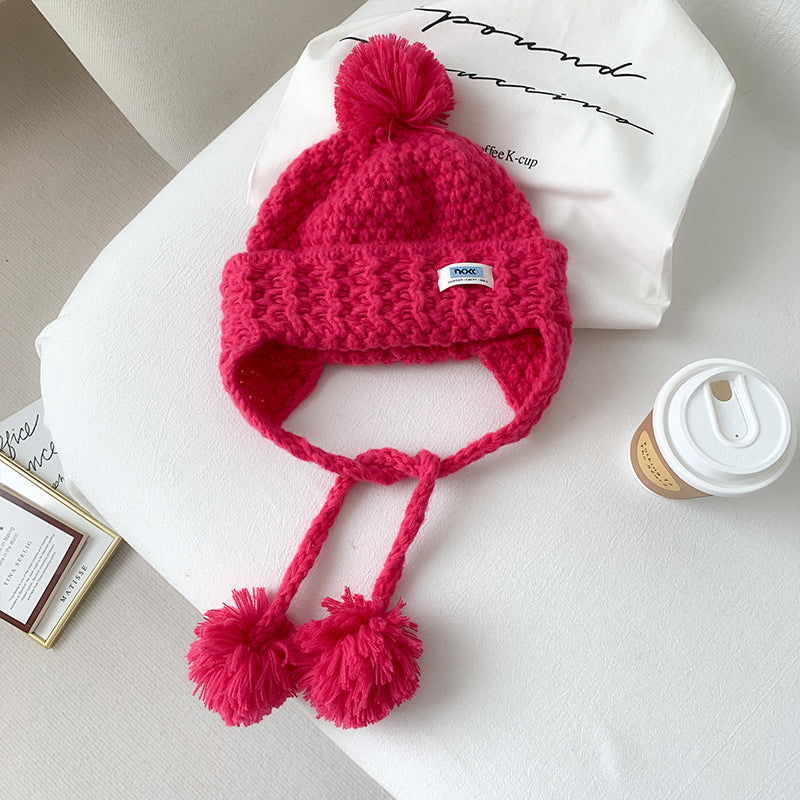 Women's All Match Cute Fur Ball Knitted Hat