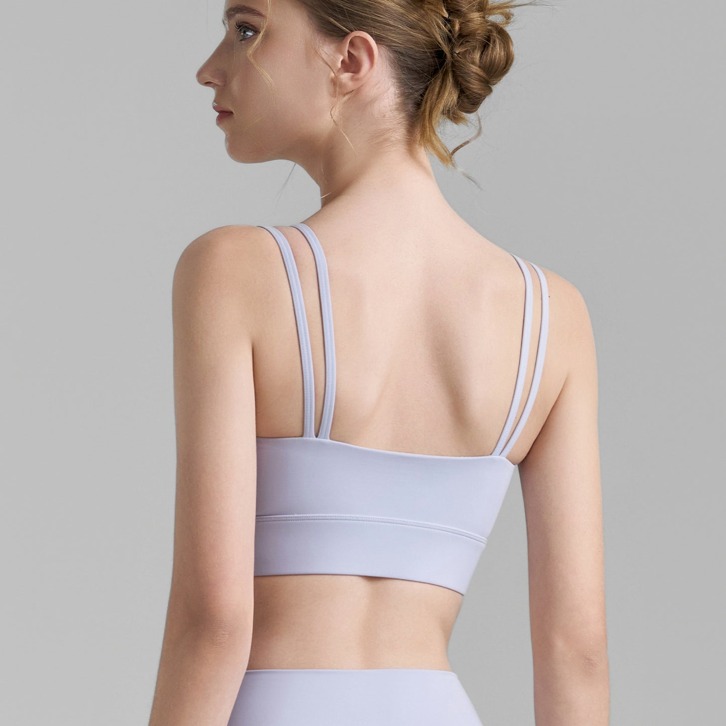 New Mesh Pleated Sports Bra With Large Backless Fitness Top