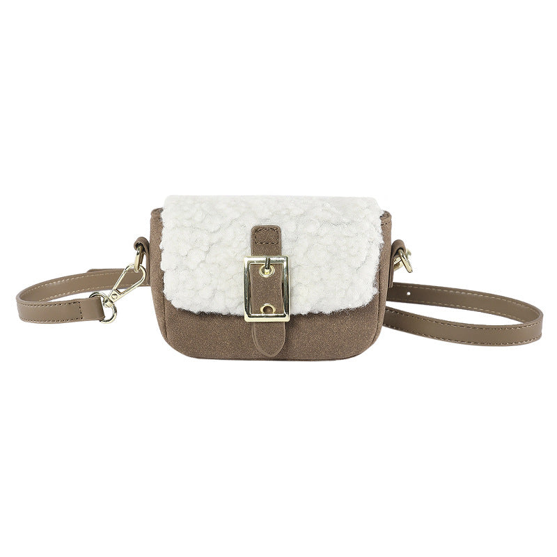 Plush Stitching Fashion Underarm Bag Women's Bag
