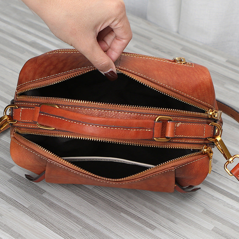 Genuine Leather Women's Bag, Ladies Shoulder Bag, Top Grain Leather Large Capacity Handbag