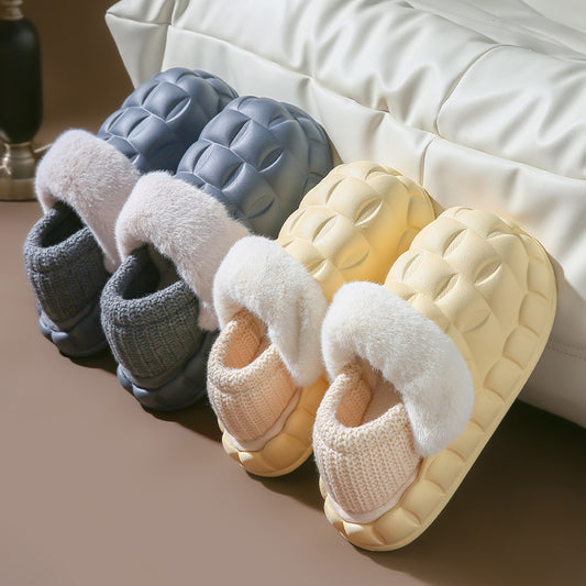 Bubble Shoes With Foldable Heel Slippers Women Warm Indoor House Shoes