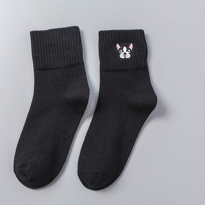 Cartoon Embroidered  In Tube Socks