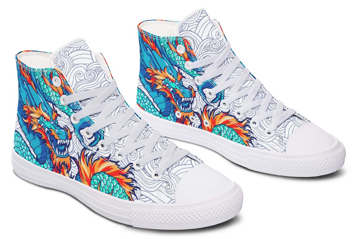 Men's And Women's Fashion Color Printing High-top Canvas Shoes