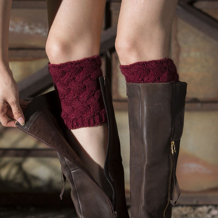 Boots Cover Short Thick Needle Thickened Bamboo Woven Wool Socks