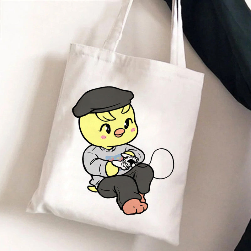 Cute Cartoon Canvas Tutor Lunch Bag