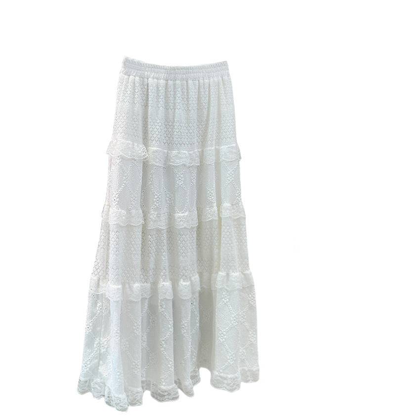 Lace Stitching Lace Hollow Cake Dress