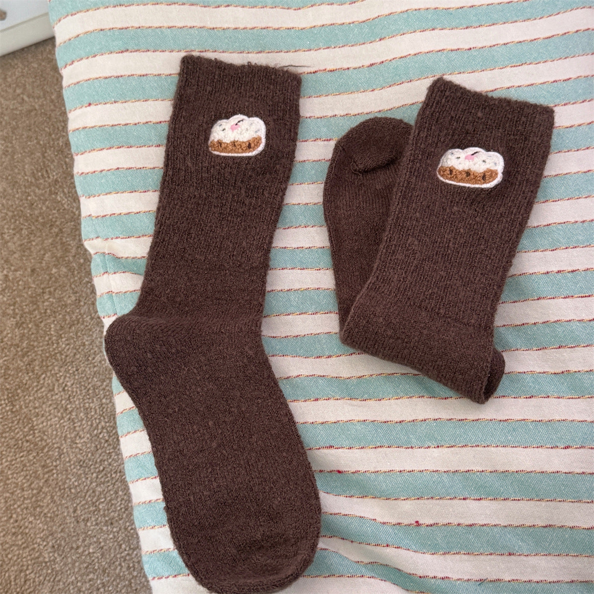 Thickened Winter Wool Socks For Warmth And Cuteness
